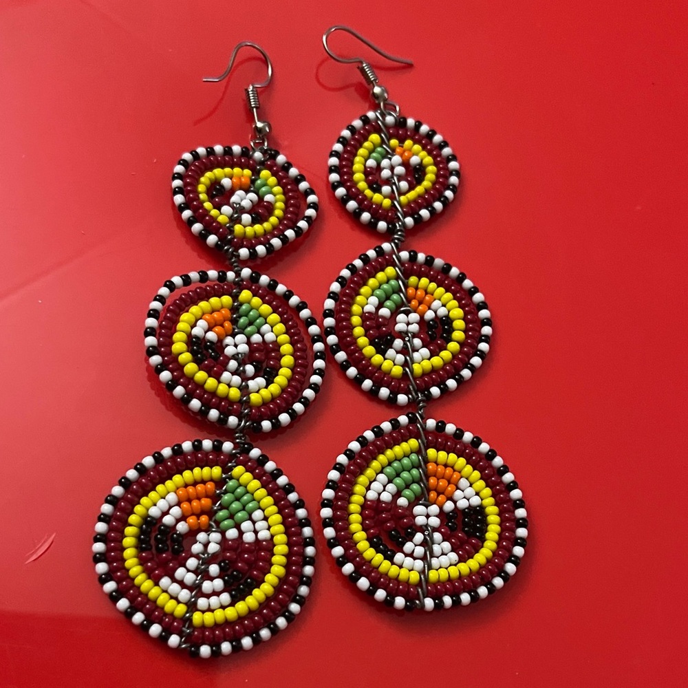 Colorful Beaded Dangle Earrings